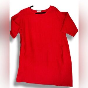 Giuseppa Collection Made in Italy 100% Linen Dress Red XL/1X Oversized